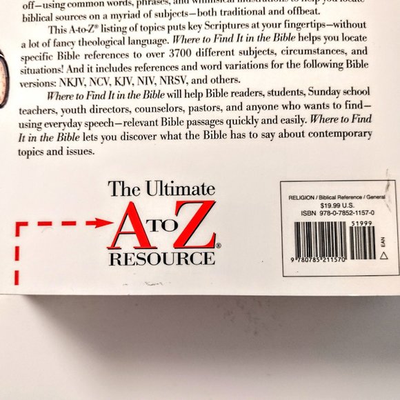 Where to Find It In The BIBLE - Ultimate A to Z Resource ~ K Anderson, Excellent - Picture 9 of 10